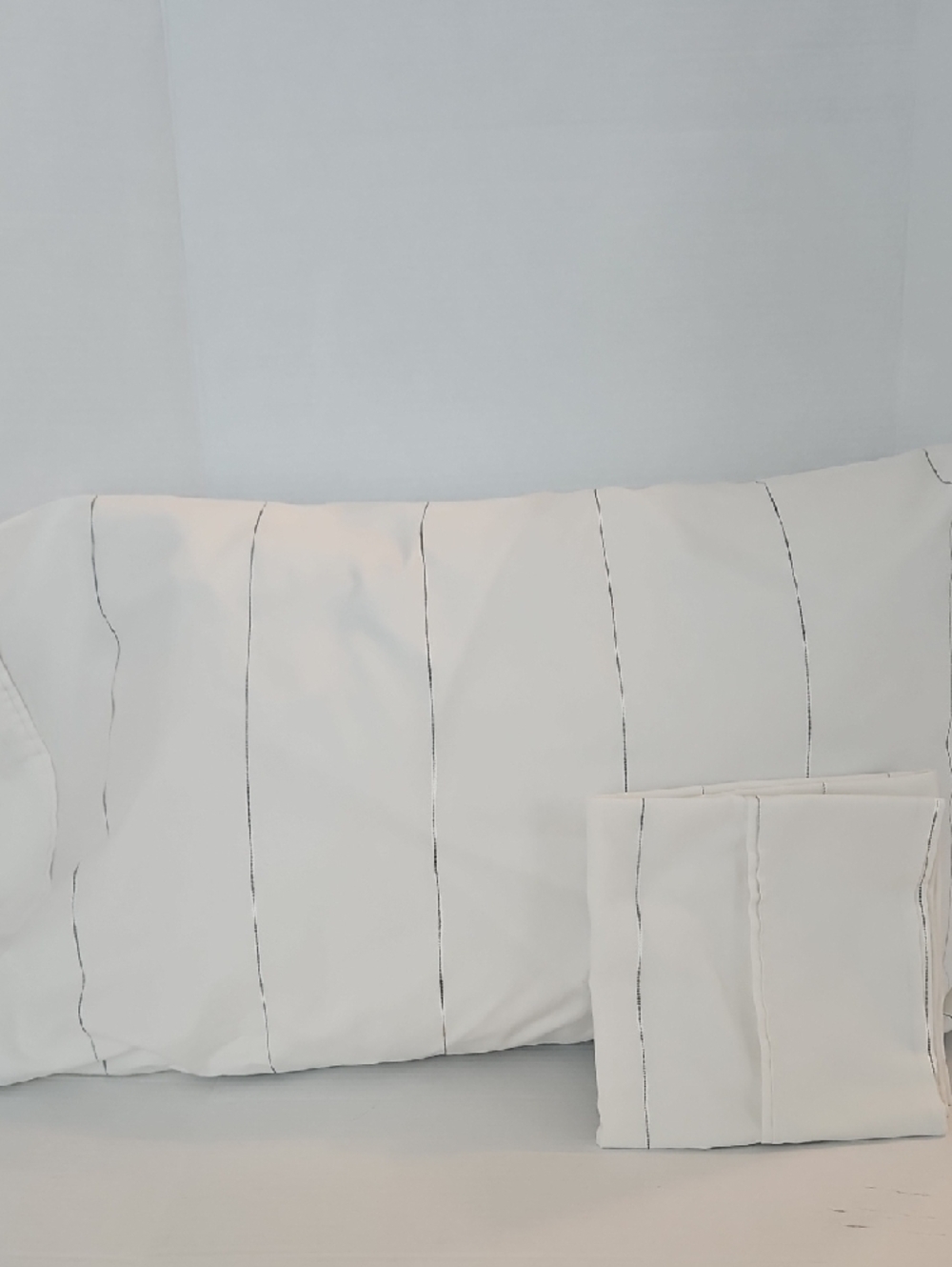 Hearth & Hand Sour Cream Black Broken Pencil Stripes Cotton Queen Pillowcases